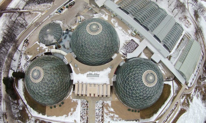 The Mitchell Park Domes at the Mitchell Park Conservatory are closed as county officials consider repairs in February, 2016.