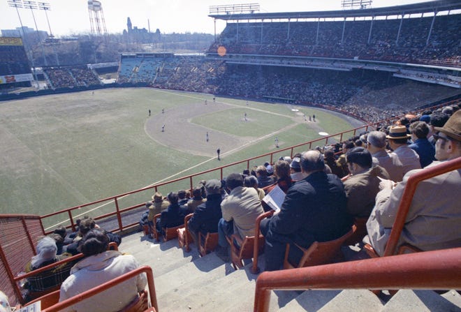 Here’s the view from the left field corner in the upperdeck during the Brewers' first opening day on April 7, 1970. The game was also the season opener for the Brewers. A crowd of 37,237 saw the Brewers fall to the California Angels 12-0.