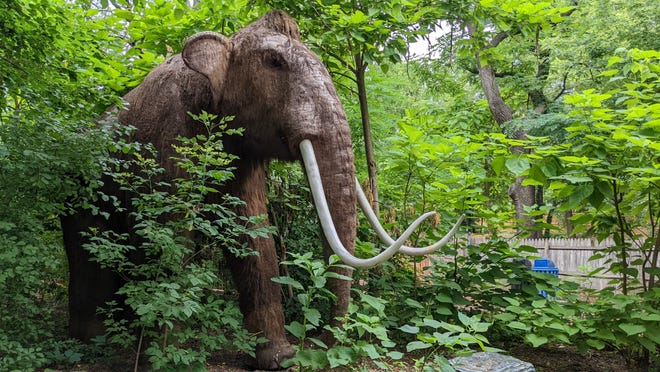 A mastodon is one of the robotic creatures that will be on display at the Milwaukee County Zoo's special exhibit this summer, "Dino Don's Journey to the Ice Age."